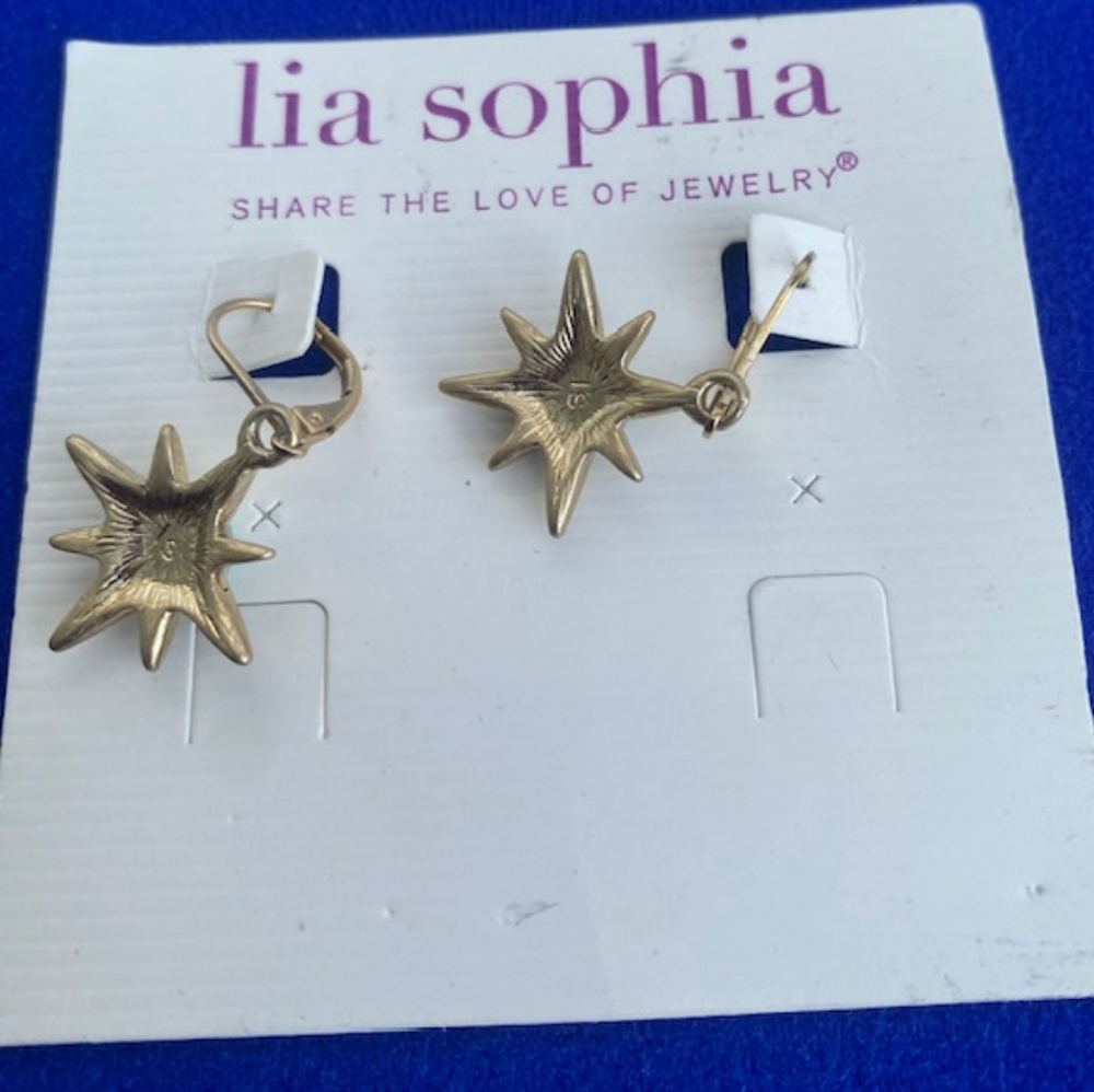 Beautiful Lia Sophia Gold Dangle Earrings - Picture 3 of 3
